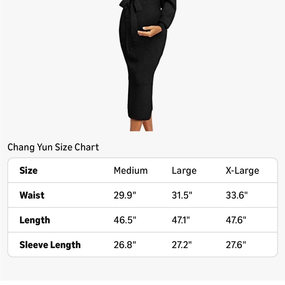 Elegant Black Maternity Sweater Dress, Size XL - Picture 4 of 7